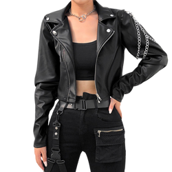 Luxevieras Chain Leather Jacket