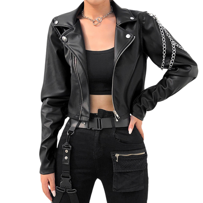 Luxevieras Chain Leather Jacket